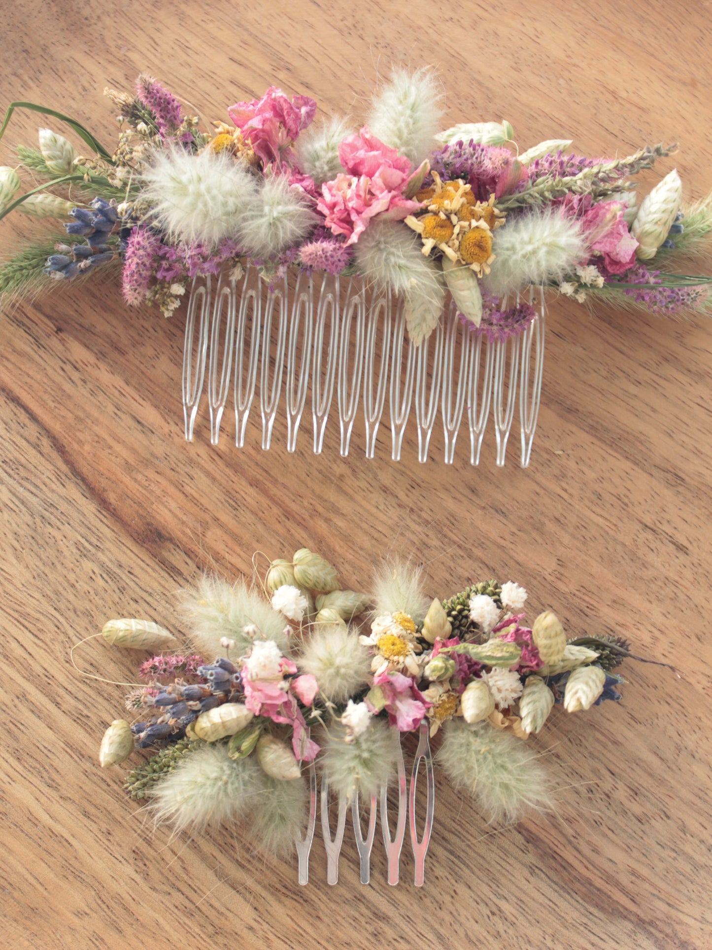 Haarkamm mit Trockenblumen "Ellie"