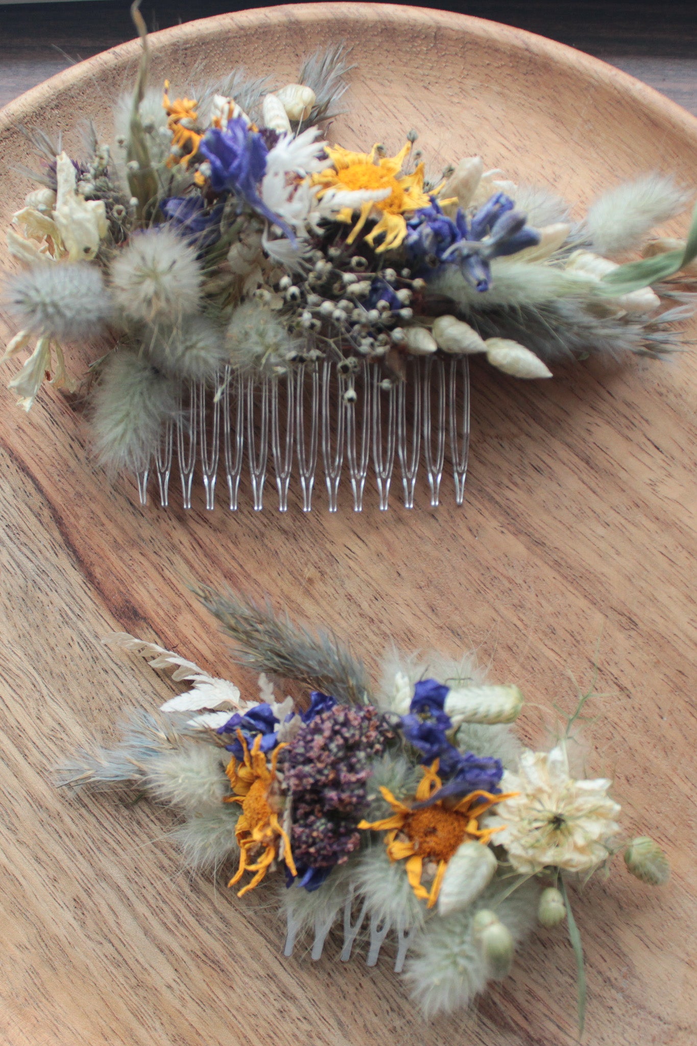 Haarkamm mit Trockenblumen "Julia"