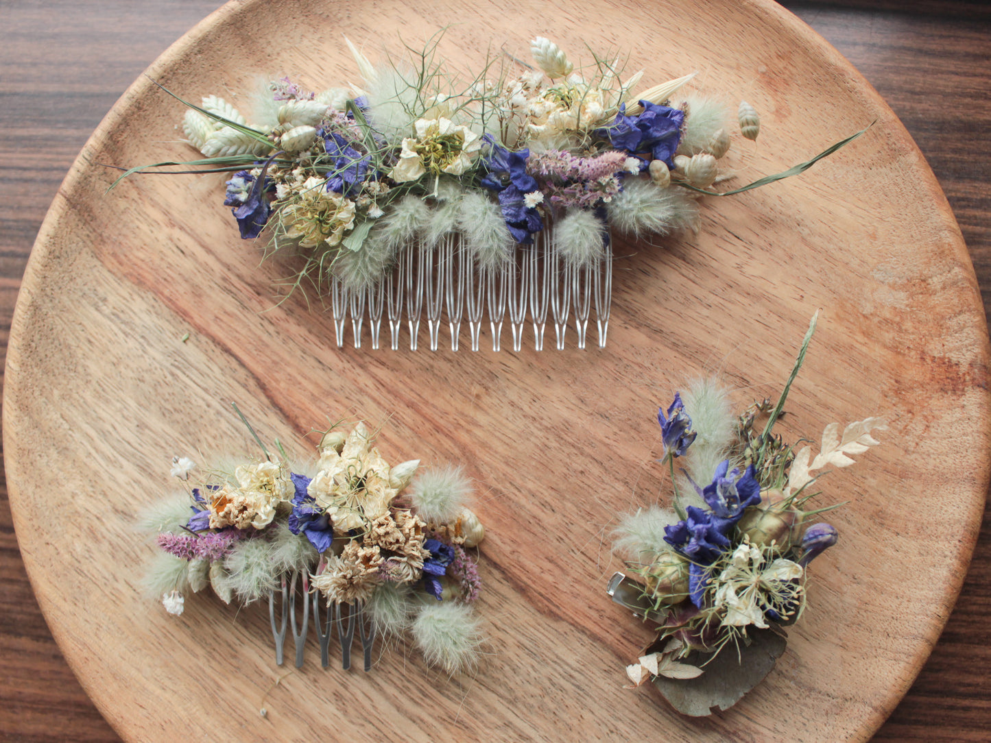 Haarclip / Anstecker mit Trockenblumen "Olivia"