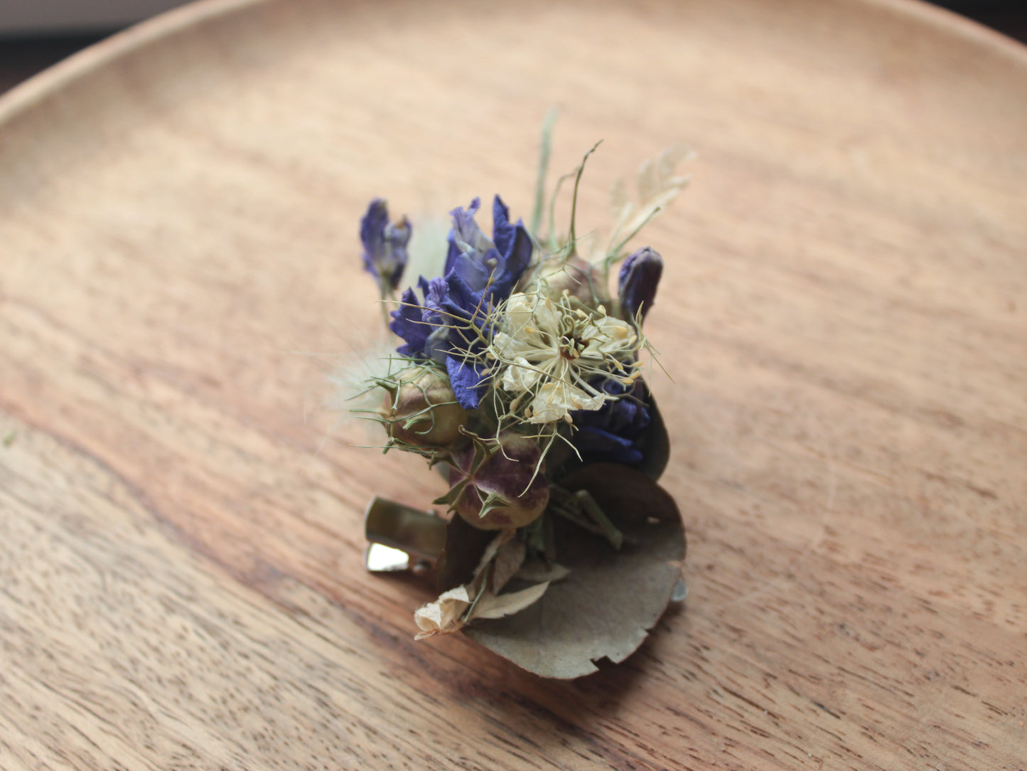 Haarclip / Anstecker mit Trockenblumen "Olivia"