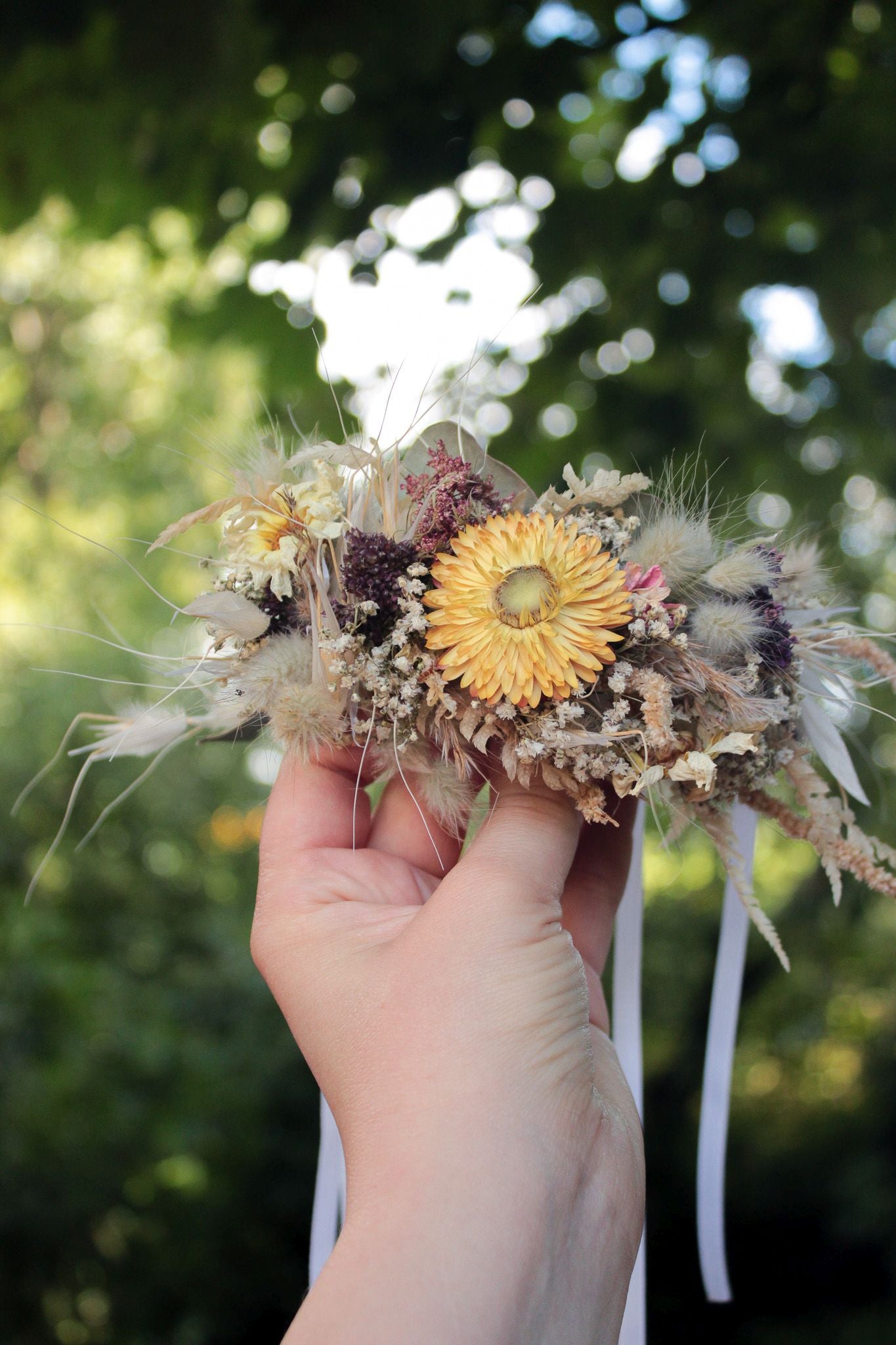 Armband mit Trockenblumen "Eleonora"