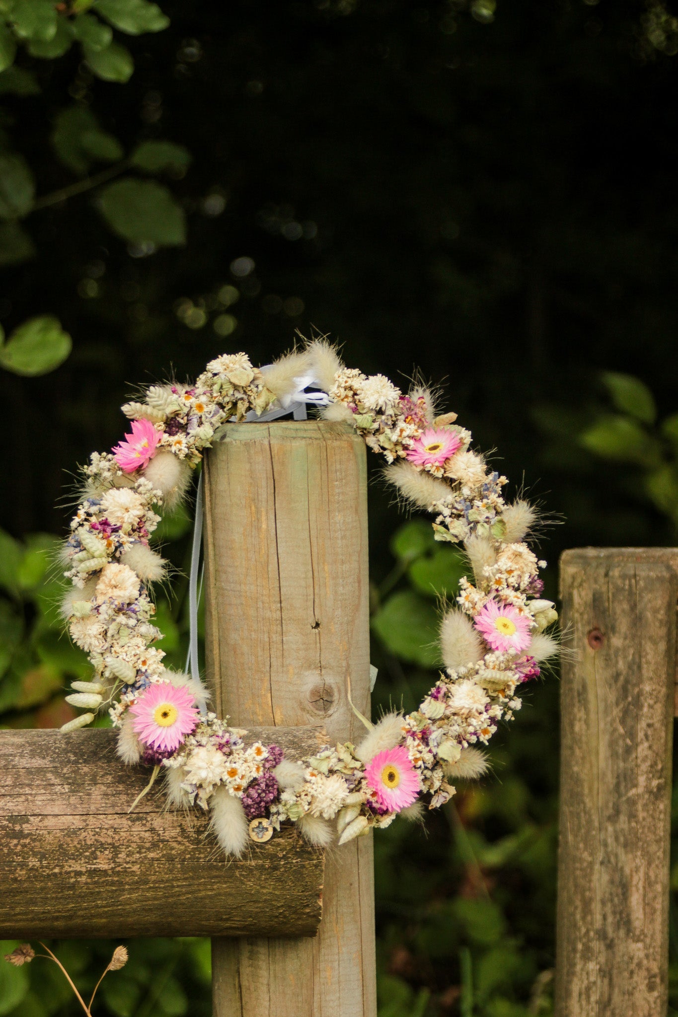 Haarkranz mit Trockenblumen "Rosalie"