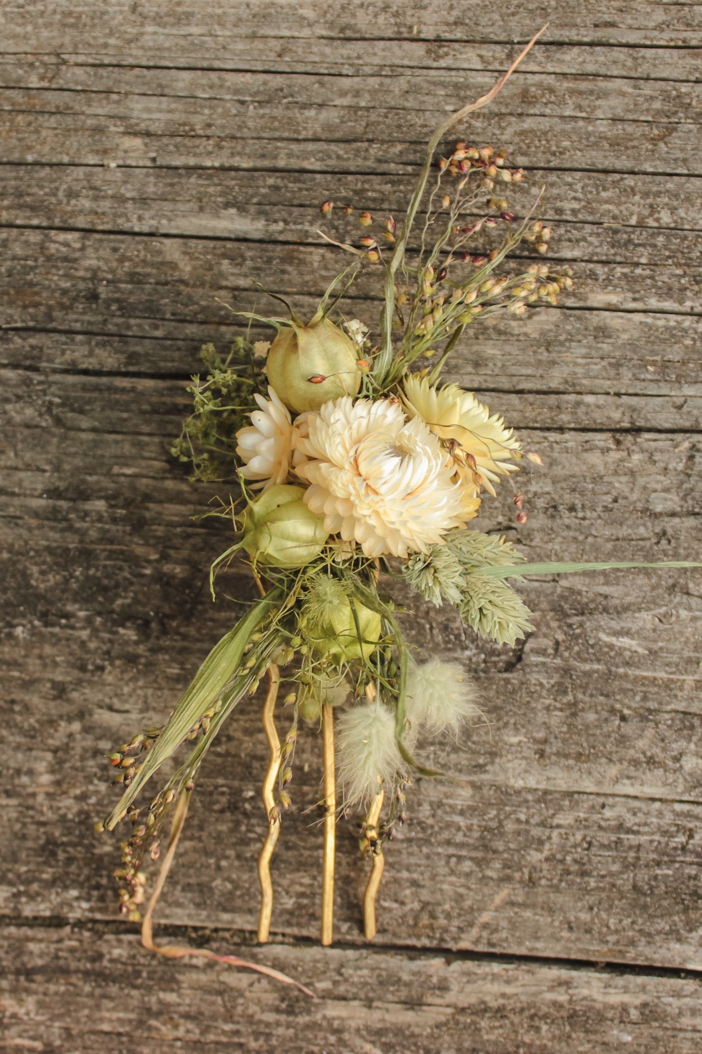 Haarnadel mit Trockenblumen "Nora" für langes Haar