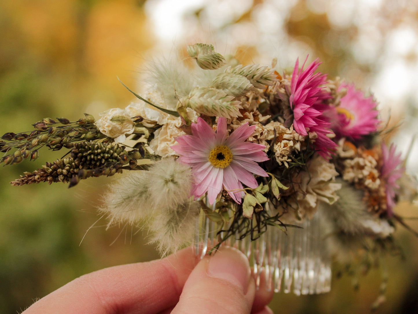 Haarkamm mit Trockenblumen "Orla"