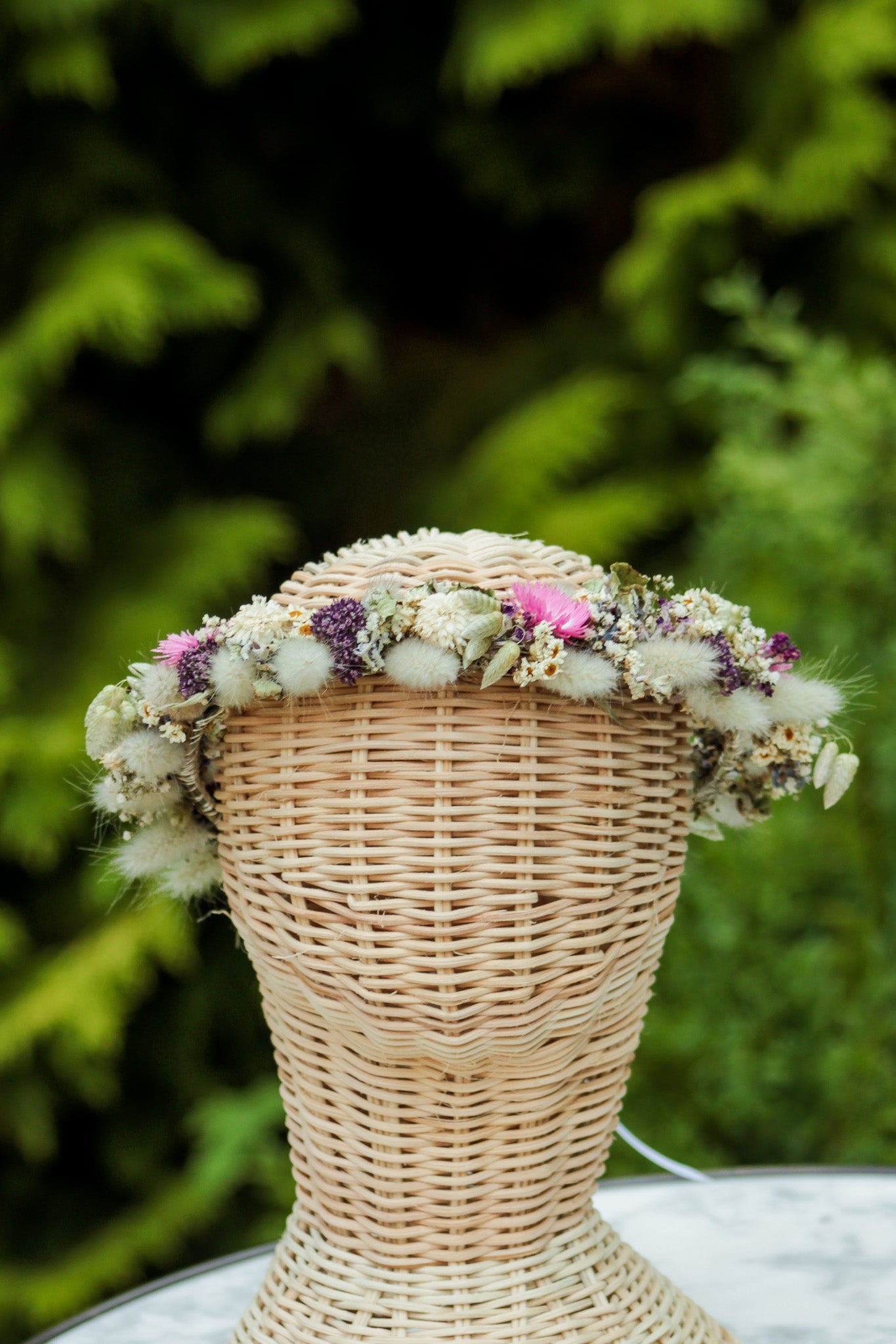 Haarkranz mit Trockenblumen "Rosalie"