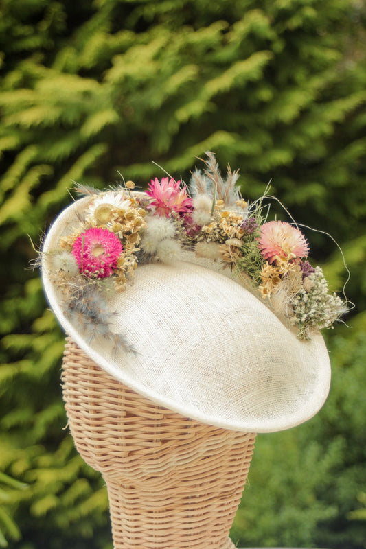 Fascinator Hut mit Trockenblumen "Elisabeth"